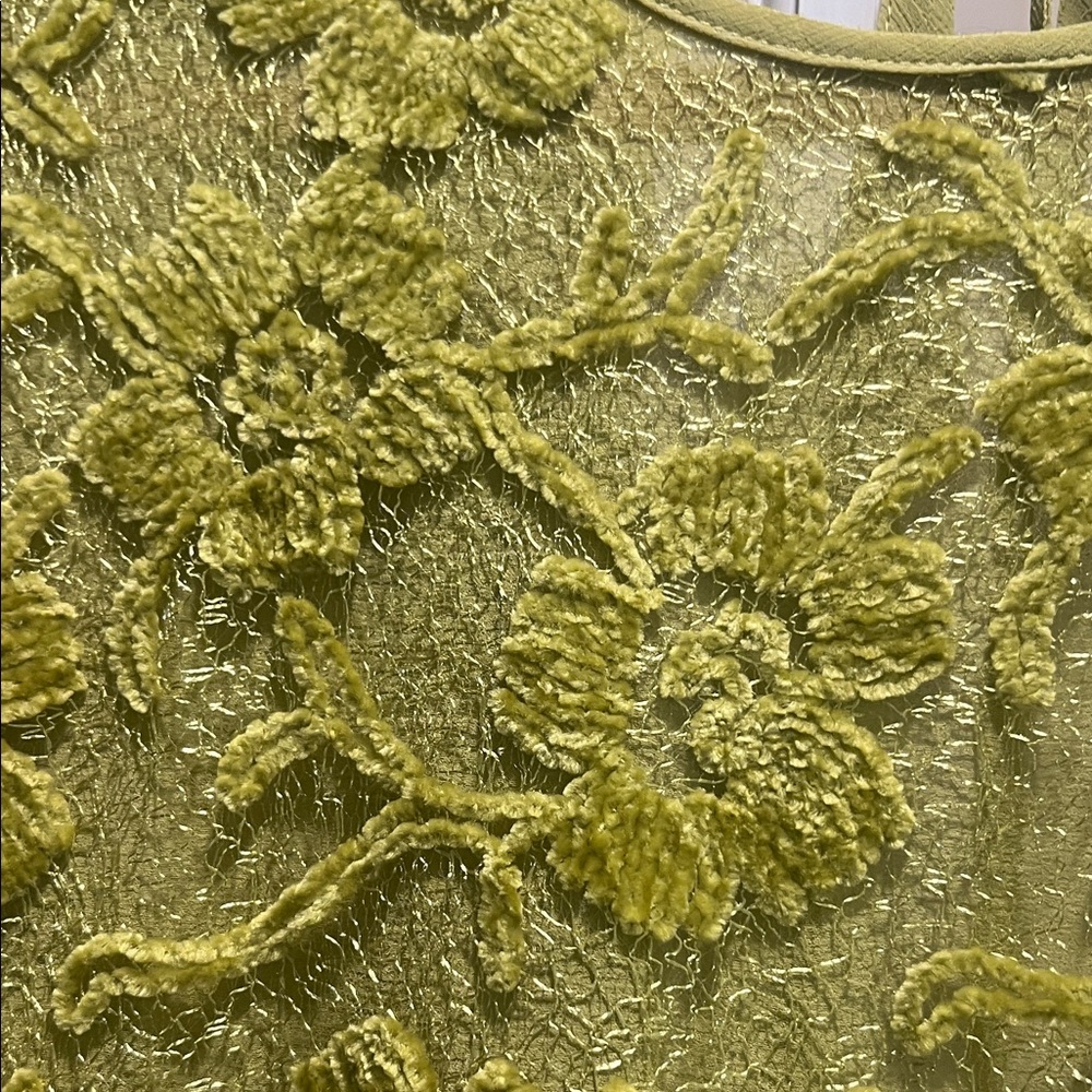 Free People Chartreuse Lace Flare Dress - Picture 7 of 10